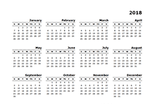 Printable calendar 2018 for mac